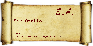 Sik Attila névjegykártya